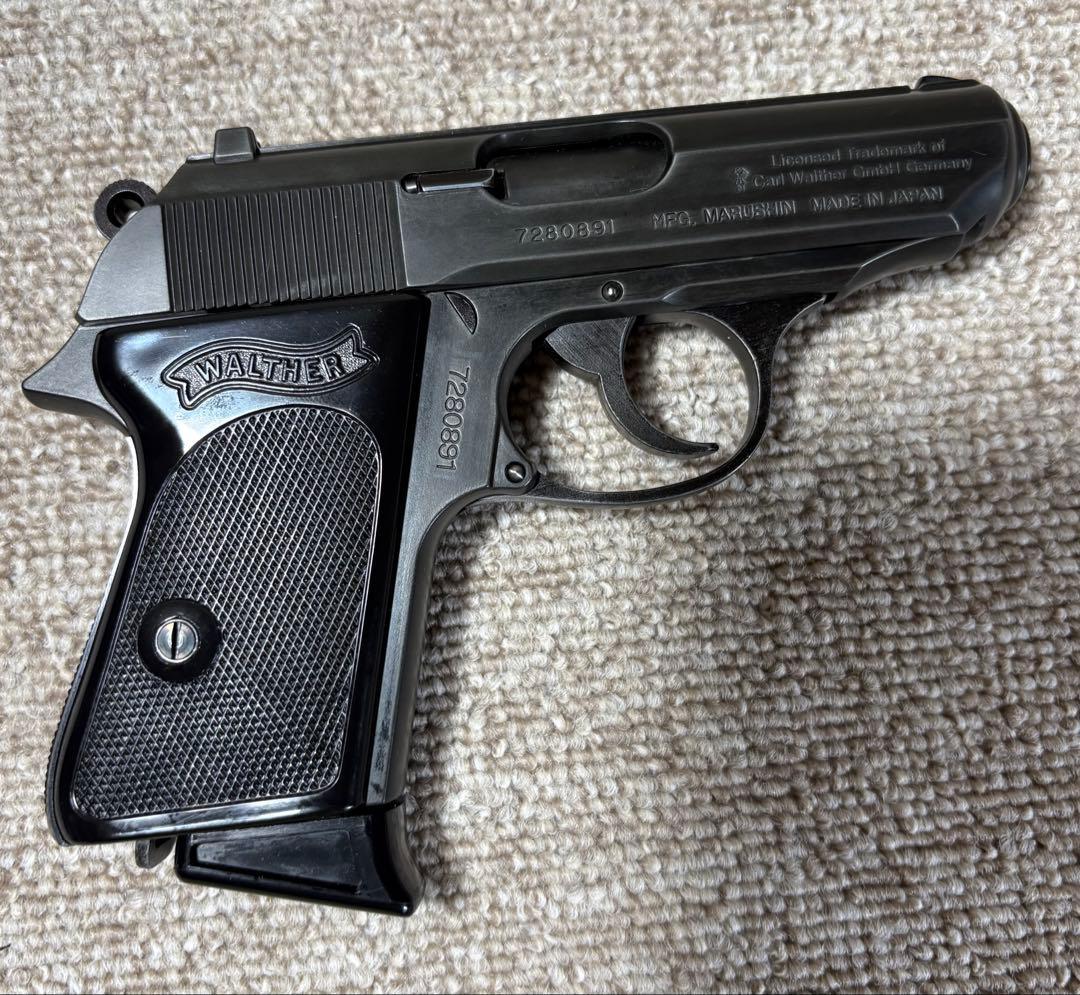 マルシンHWモデルガンワルサーPPKサイレンサー、レアグリップ付Ｊボンドイメージ