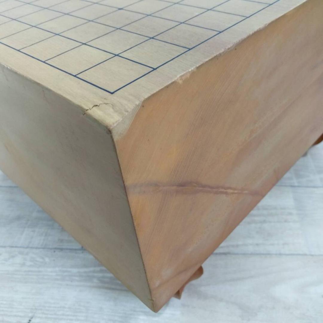 現状品 本榧 碁盤 木表 厚み14.1cm 重さ13.6kg 33号 蛤碁石付き