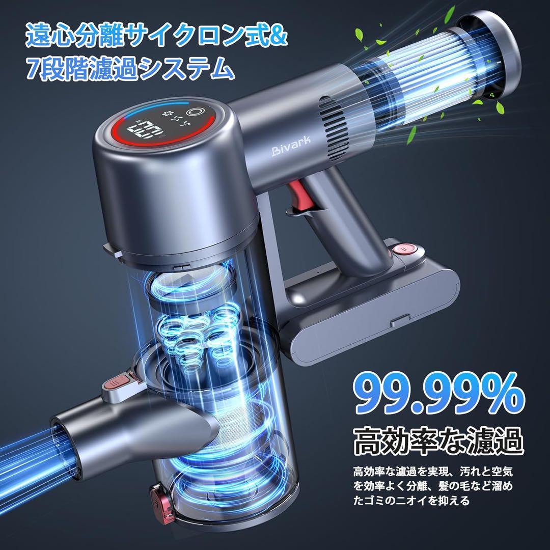【新品未使用】コードレス掃除機 LEDライト付＆50KPa 強力吸引＆自立式