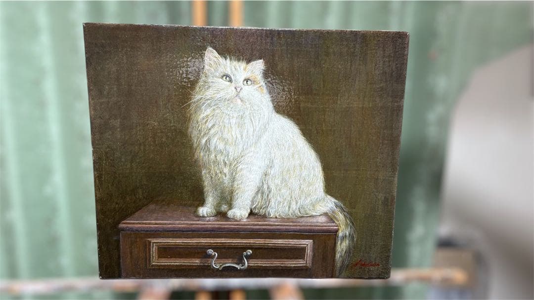 猫の油彩画