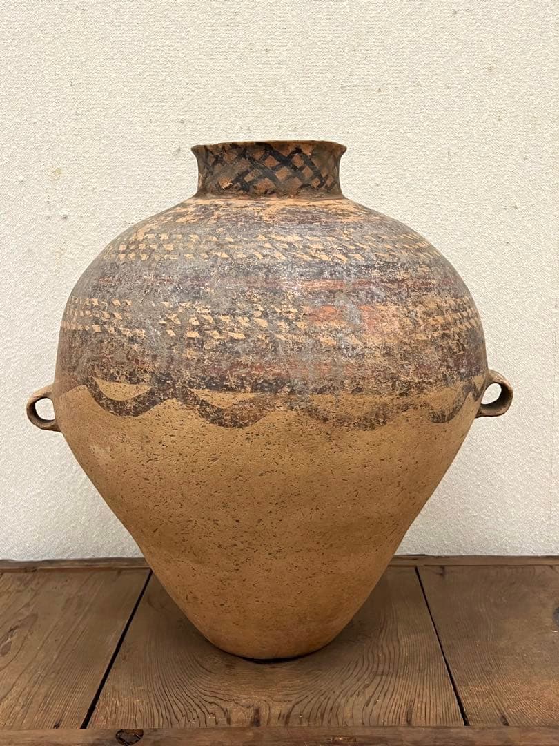 彩陶 【中国彩陶双耳大壷 アンダーソン土器/出土品】紀元前五千年