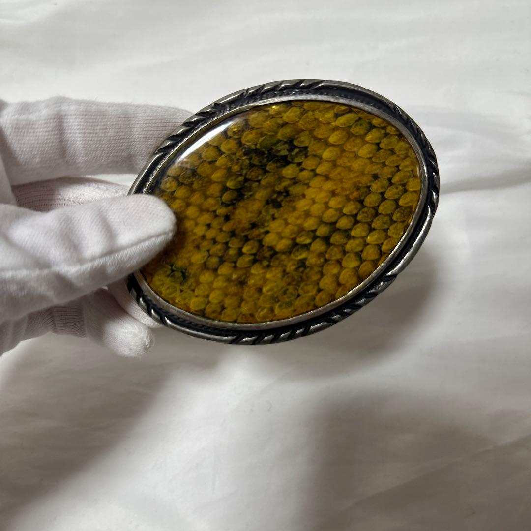 希少　ダイアモンドバックレザー　S.S.I ハンドメイドUSA製　バックル