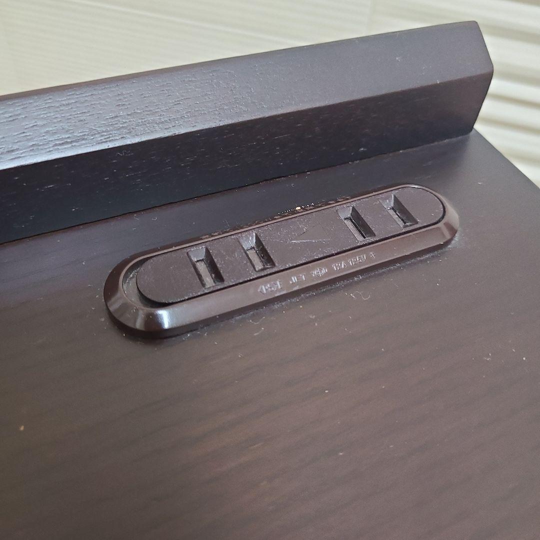 ダークブラウン サイドテーブル 電源コード付き キャスター付き