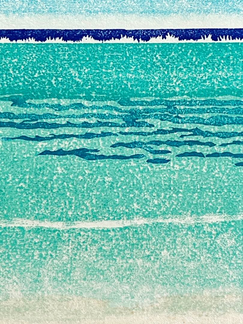 木版画『Peaceful blue 』