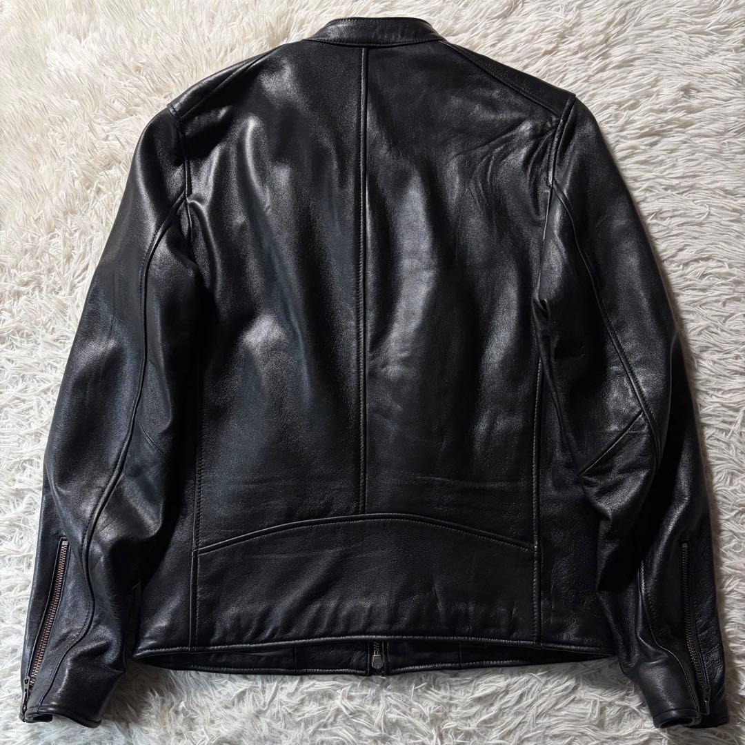 ニ*ノ様 美品✨ナノユニバース　ライダースジャケット　シングル　羊革　ブラック