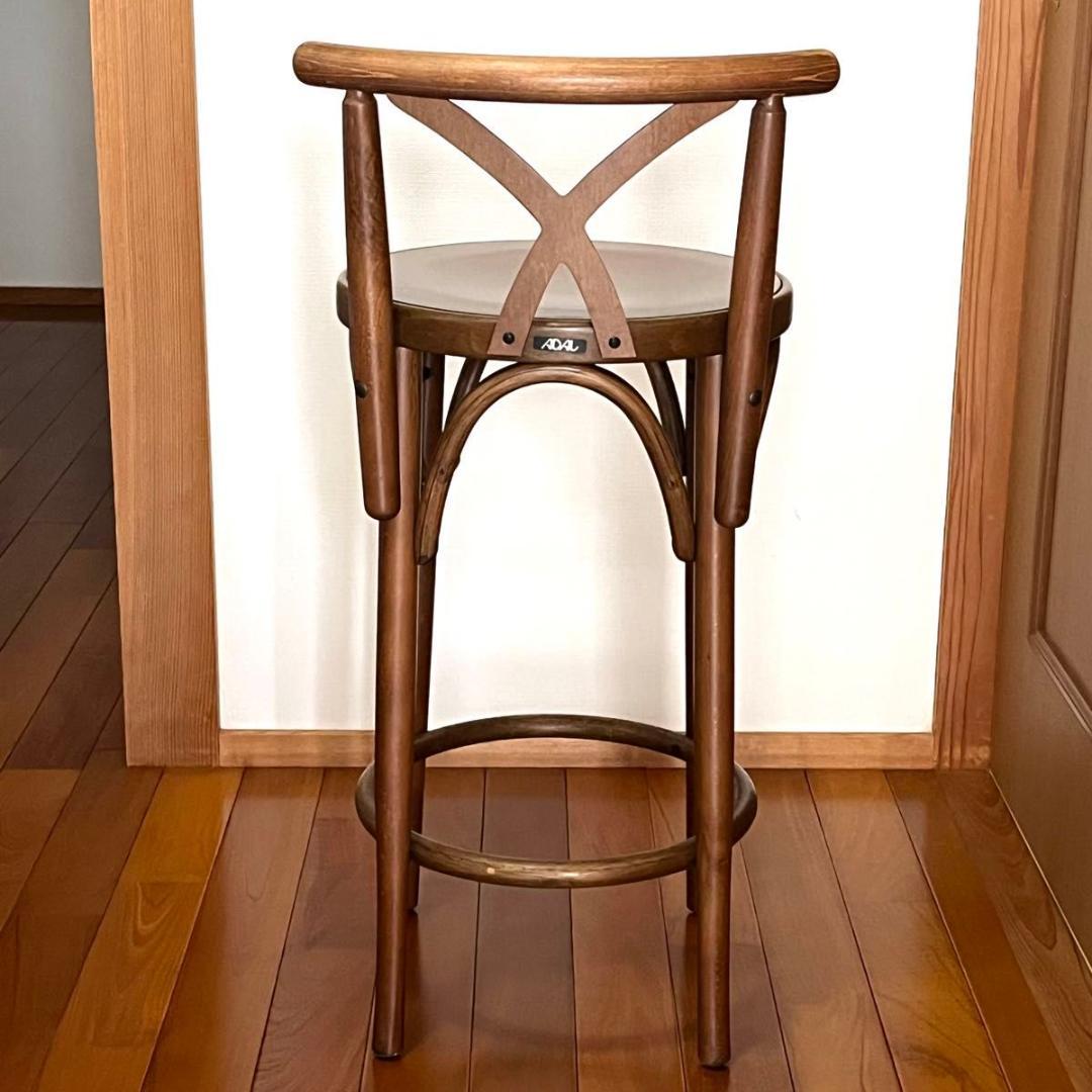 アダル ADAL ハイスツール カウンターチェア 木製 古道具 椅子 二脚セット