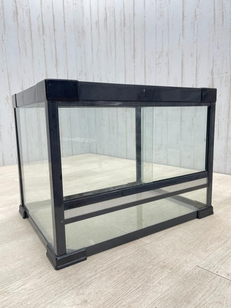 爬虫類ケージ ガラス製 メッシュ蓋 58.5×44×45㎝ 飼育ケース