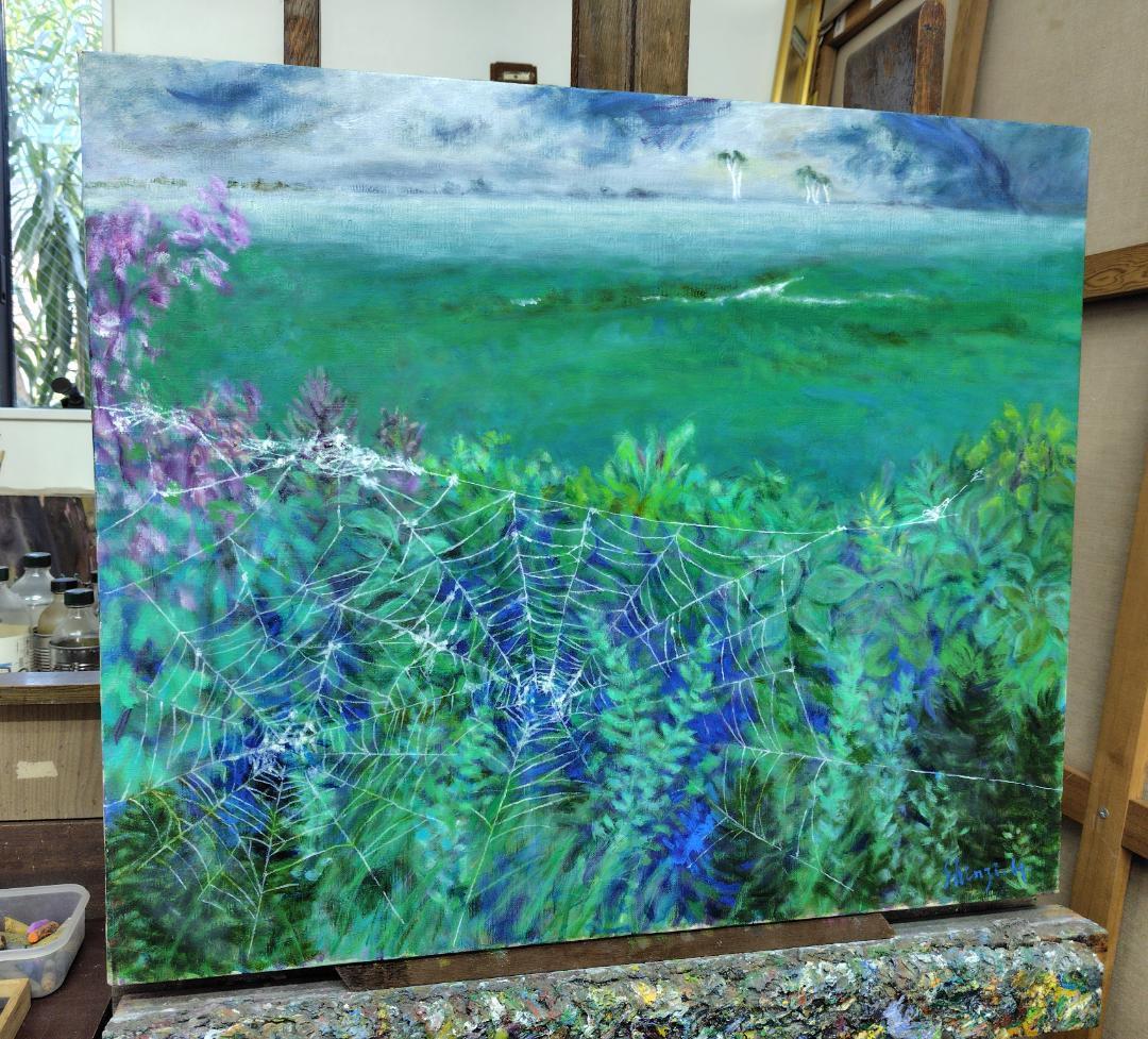 「梅雨明け」2008 F20 絵画 油絵 油彩画 アート 風景画 尾瀬ヶ原