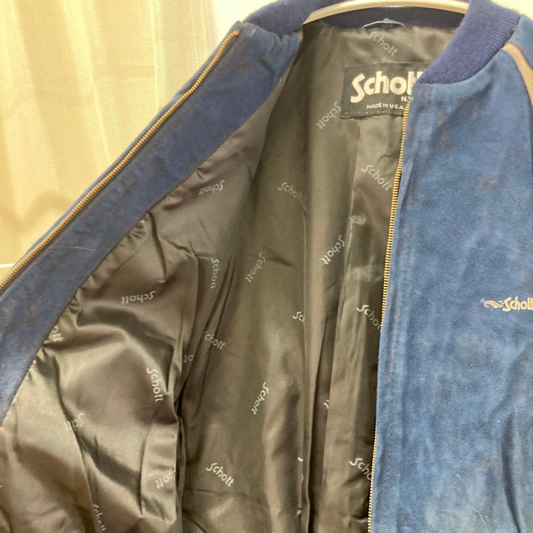 【希少】 Schott スエードレザー スタジャン デッドストック 42 サイズ