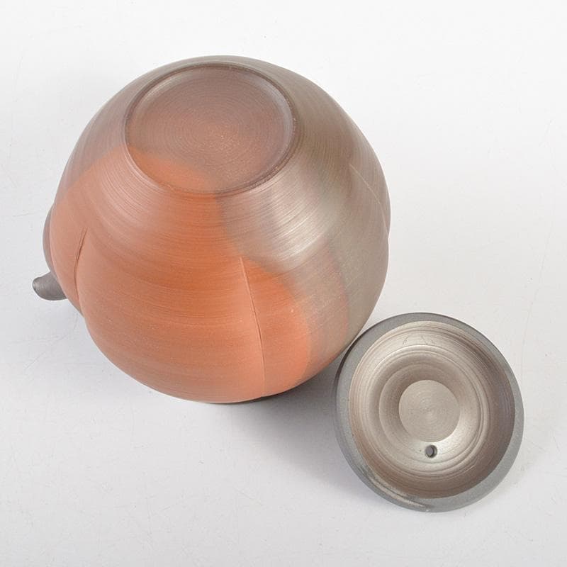 茶道具　萬古焼　清水洋造　横手急須　茶壷　共布共箱　V　6427