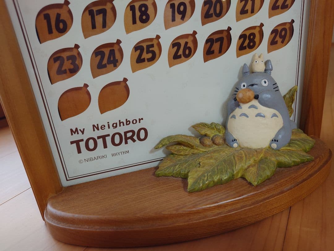 トトロ 木製万年カレンダー 時計