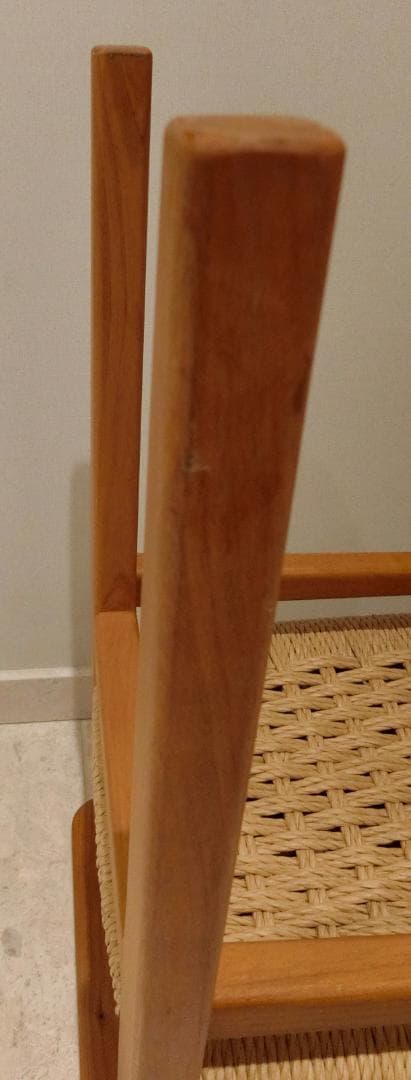 むう工房 エントランス スツール メープル無垢材 アーム付き ペーパーコード