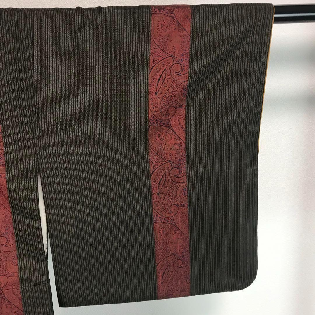 ZF-784 小紋 縦柄 ストライプ ペイズリー 高級 上質 袷 広衿