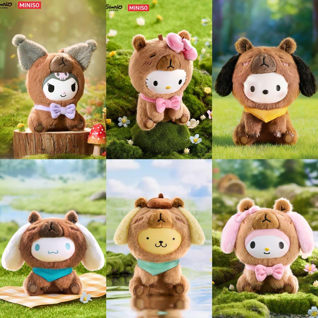 未開封品　MINISO サンリオ　カピバラ　ぬいぐるみチャーム　6点セット