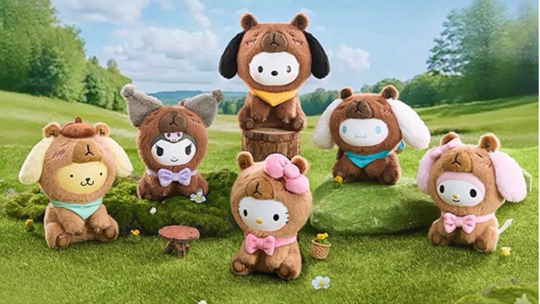 未開封品　MINISO サンリオ　カピバラ　ぬいぐるみチャーム　6点セット