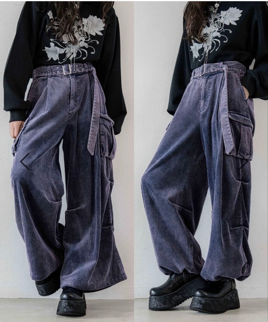 【美品】HARE ベーシックワイドカーゴパンツ