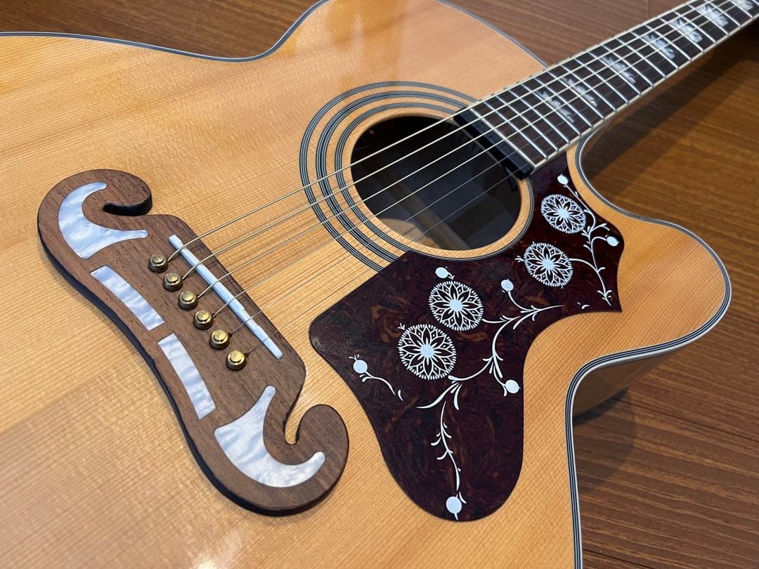 【美品】EPIPHONE EJ-200SCE/N ダブルピックアップ搭載