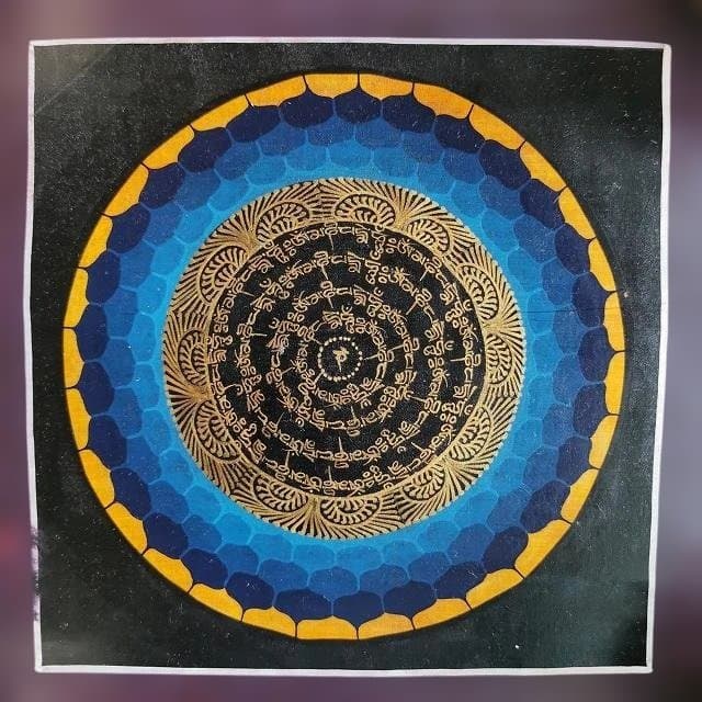 オンマニペメフム　マントラ　曼荼羅　参　：　タンカ　仏画