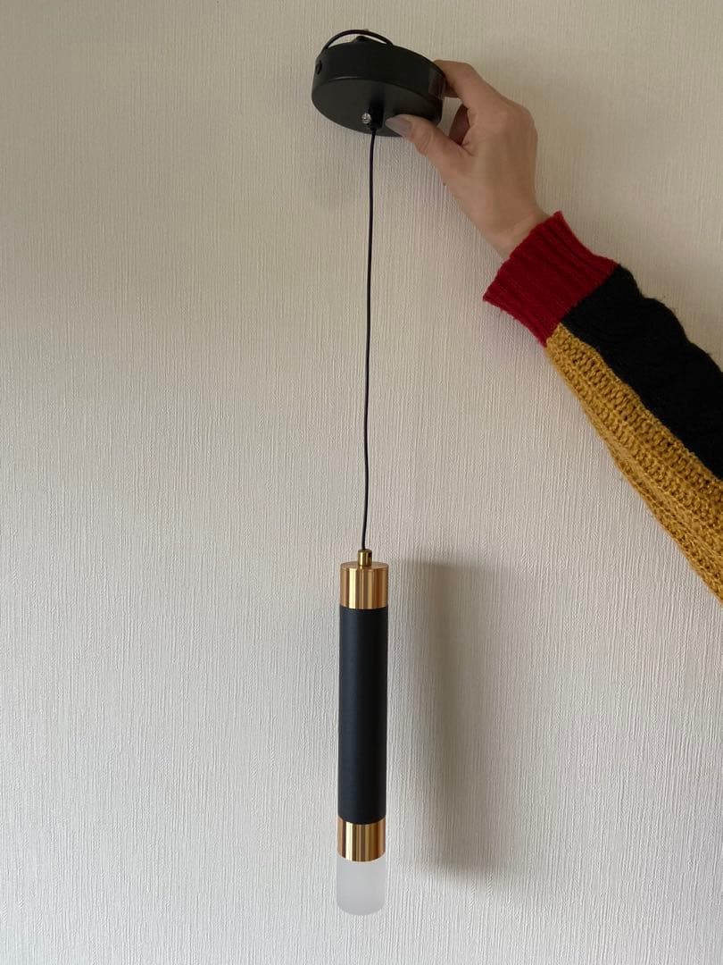 【新品未使用】ブラック・ゴールド ペンダントライト 3個セット