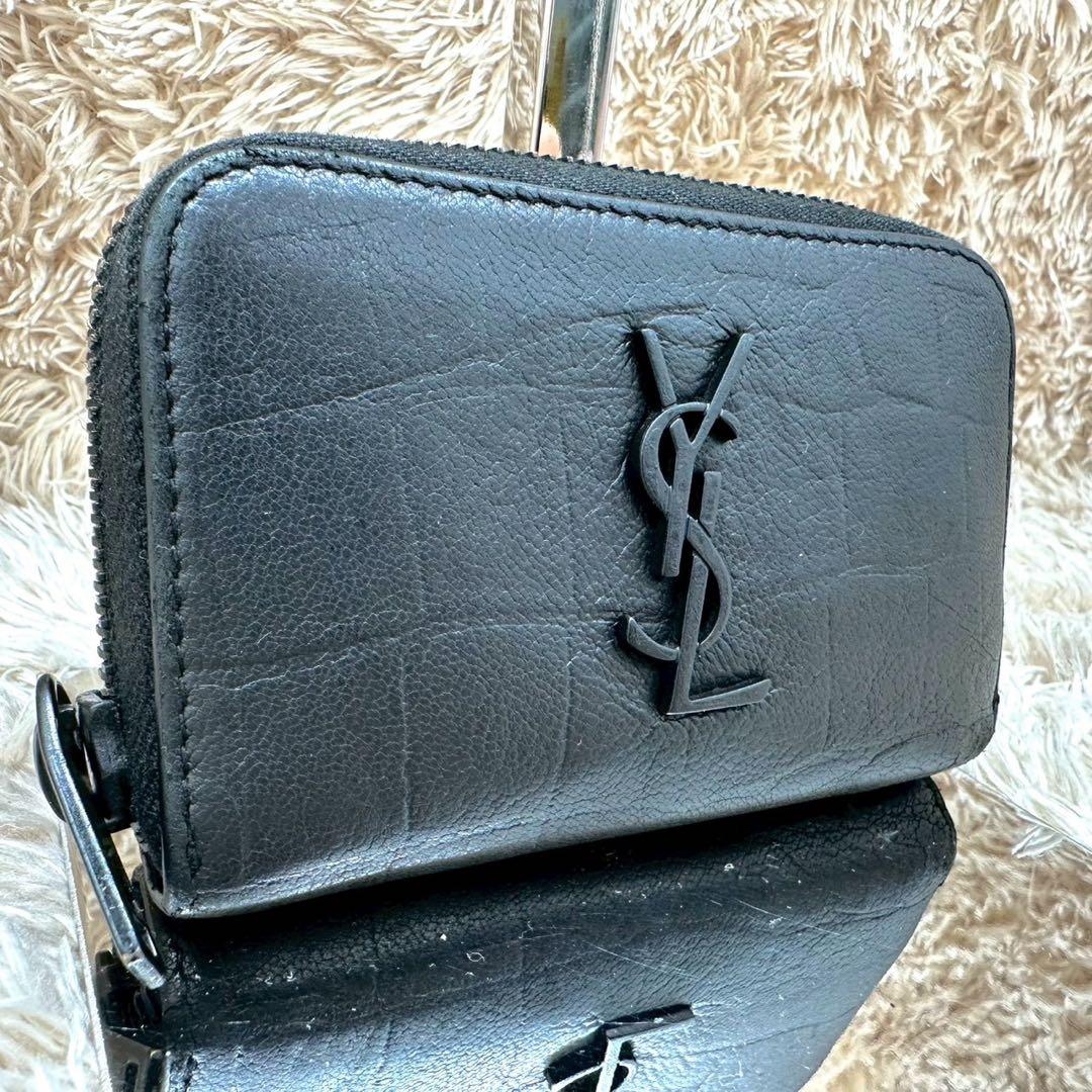 【美品】サンローラン ケース 小銭入れ ブラック YSL 付属品完備
