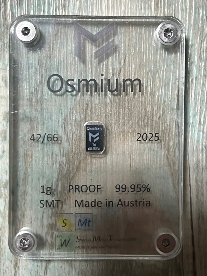 42/66 原子番号76 Os オスミウム 1g 99.95% Osmium