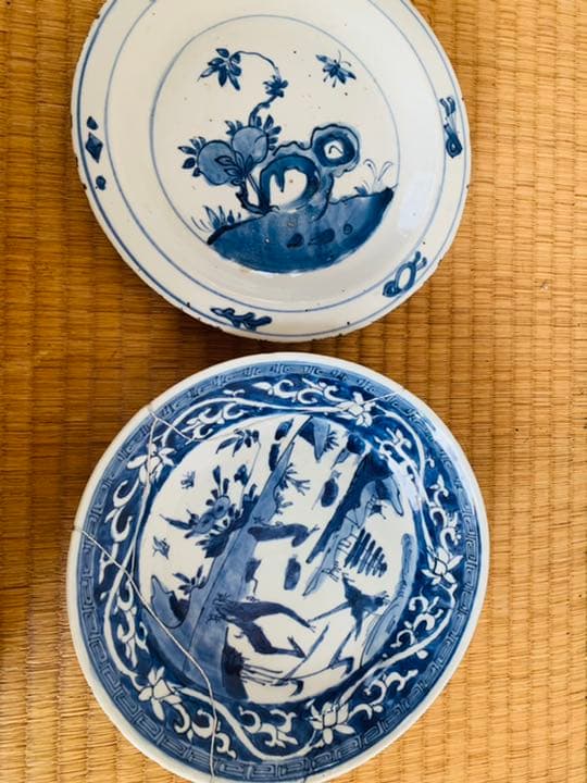 中国明時代染付7寸お皿2点