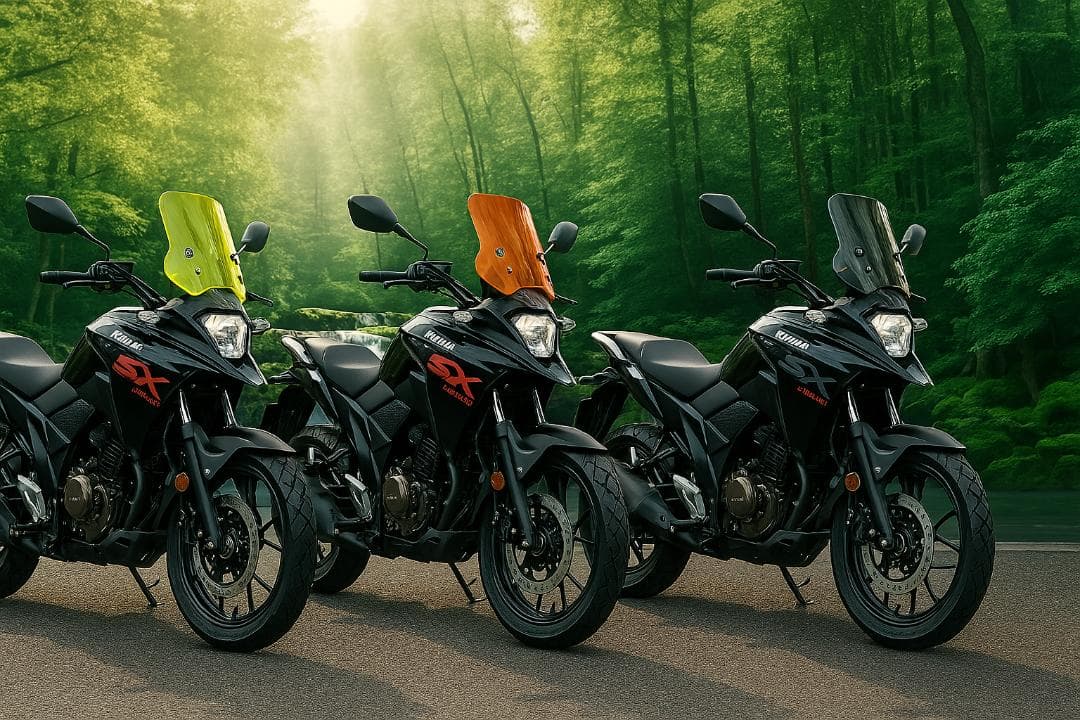 VStrom ロングシールド クリア3 Vストローム250SX+油温計