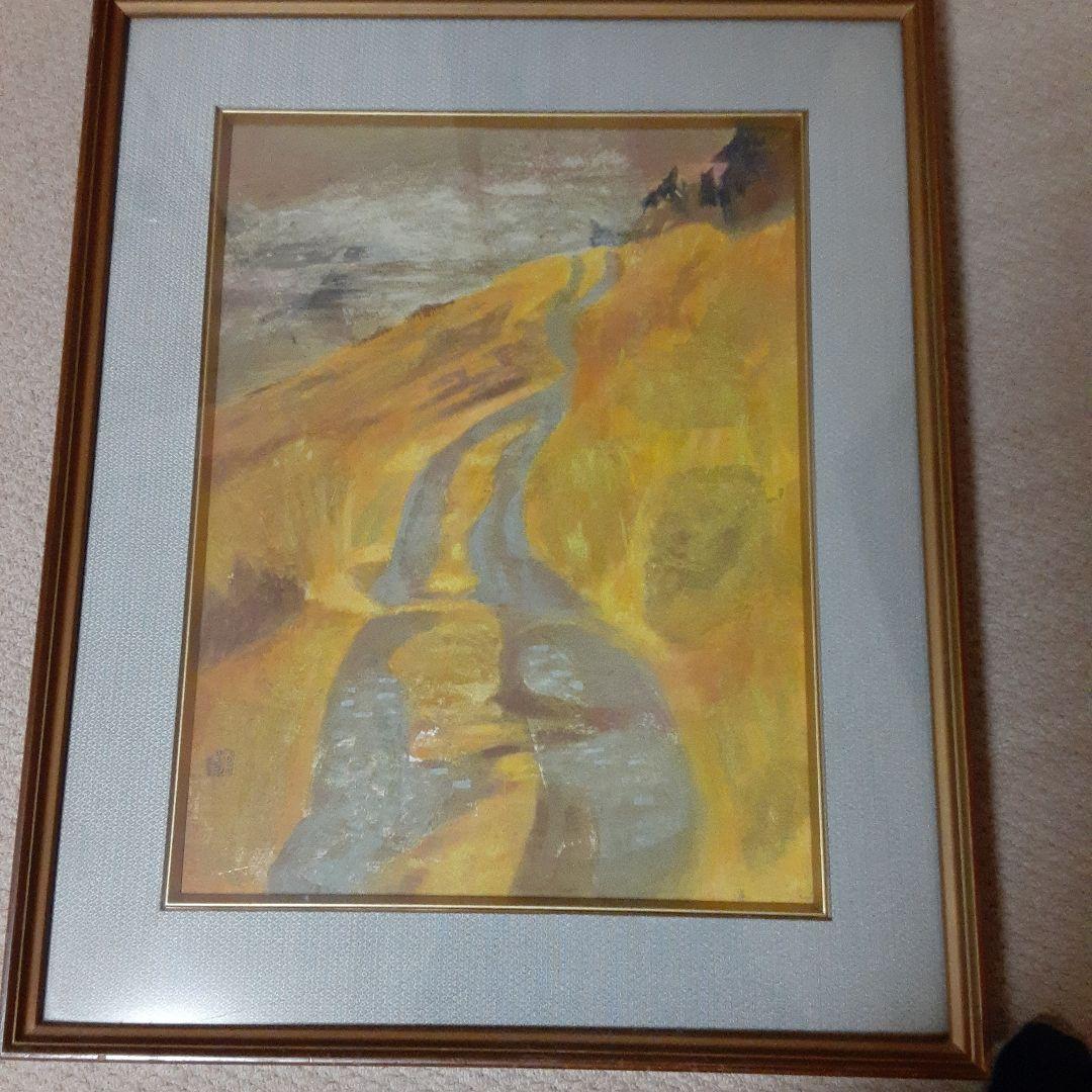 古い加藤美代三日本画/日展委嘱京展関西賞無鑑査朴土グループ/昭和白寿道風景