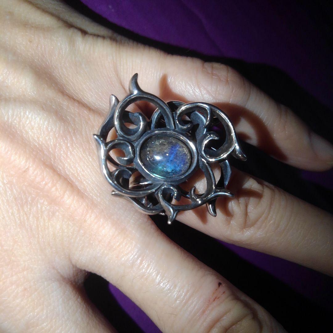 美品 UZU シルバー ラブラドライトリング 2個セット