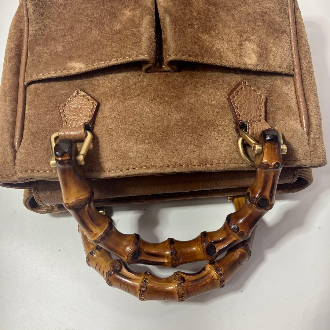 GUCCI グッチ バッグ ミニショルダーバッグ バンブー2WAYスエードレザー