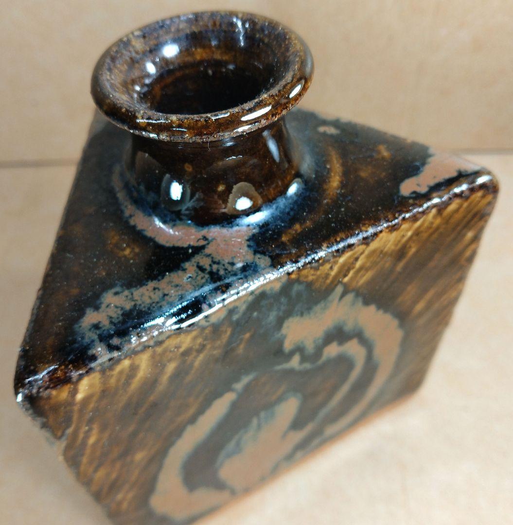 フランスラフ【本物保証】島岡達三 象嵌三角壷 共箱 人間国宝:民芸陶器