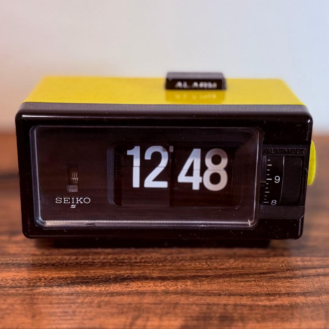 【メンテ済み・動作正常】SEIKOパタパタ時計 DP690T 黄色