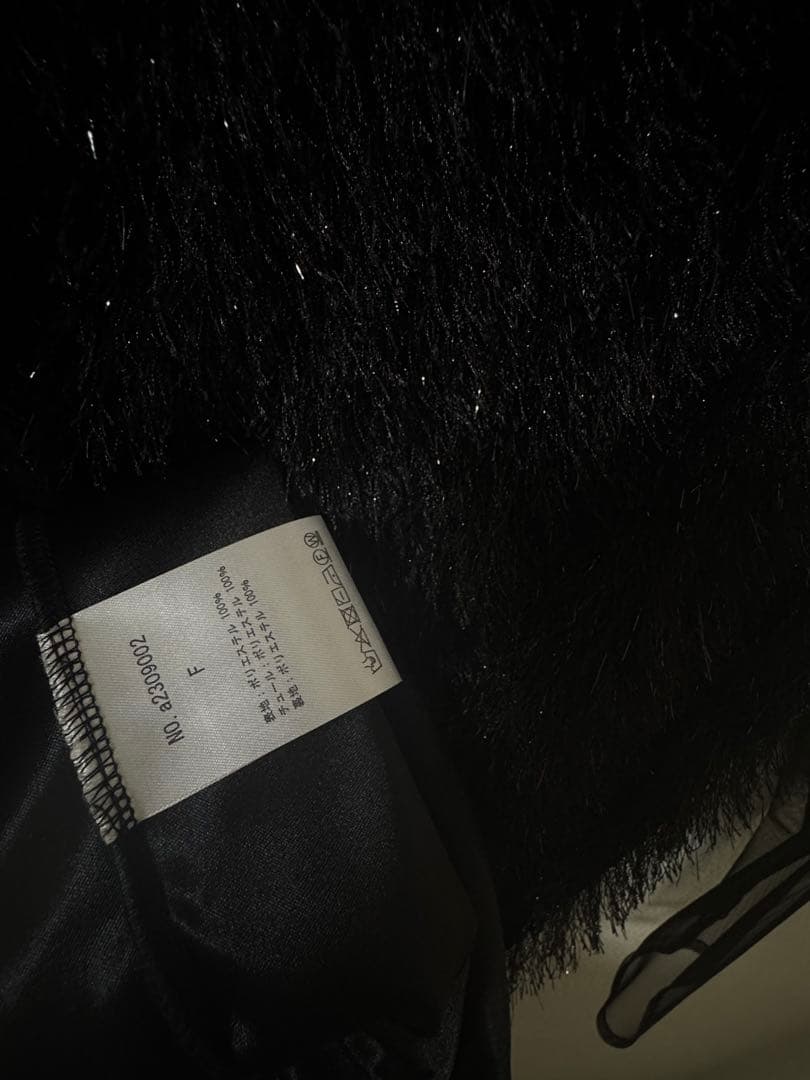 glitter shaggy dress ブラック