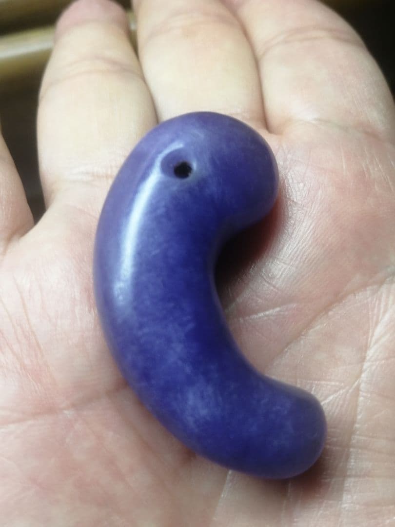 ★【ジャッキー】古墳期　『糸魚川紫翡翠勾玉』5.20cm。超琅玕翡翠。宝石