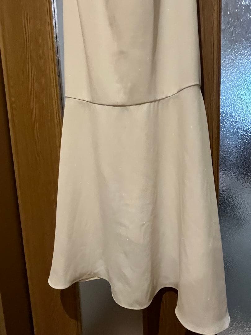 美品ラメ/ フリル/ スリット/ キャミ/ ロングドレス/ キャバドレス