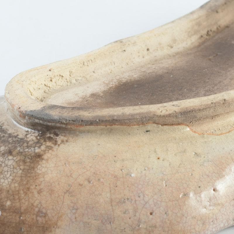 萩焼　十一代　坂高麗左衛門（韓峯）作　葉形　銘々皿　五客　時代箱　V　9500