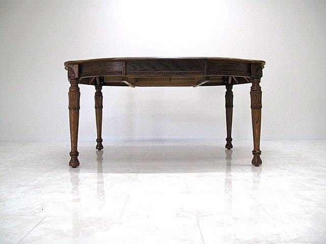 美品　シンリー 英国クラシック　オーク無垢材エクステンションダイニングテーブル