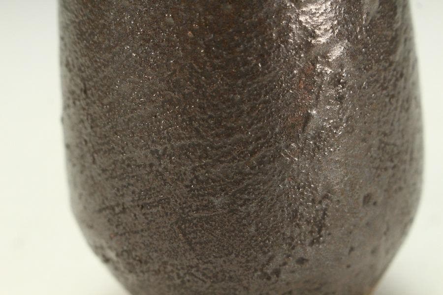 茶道具 唐物 黒釉 茶入 時代裂 仕服 良蓋(K-A208)