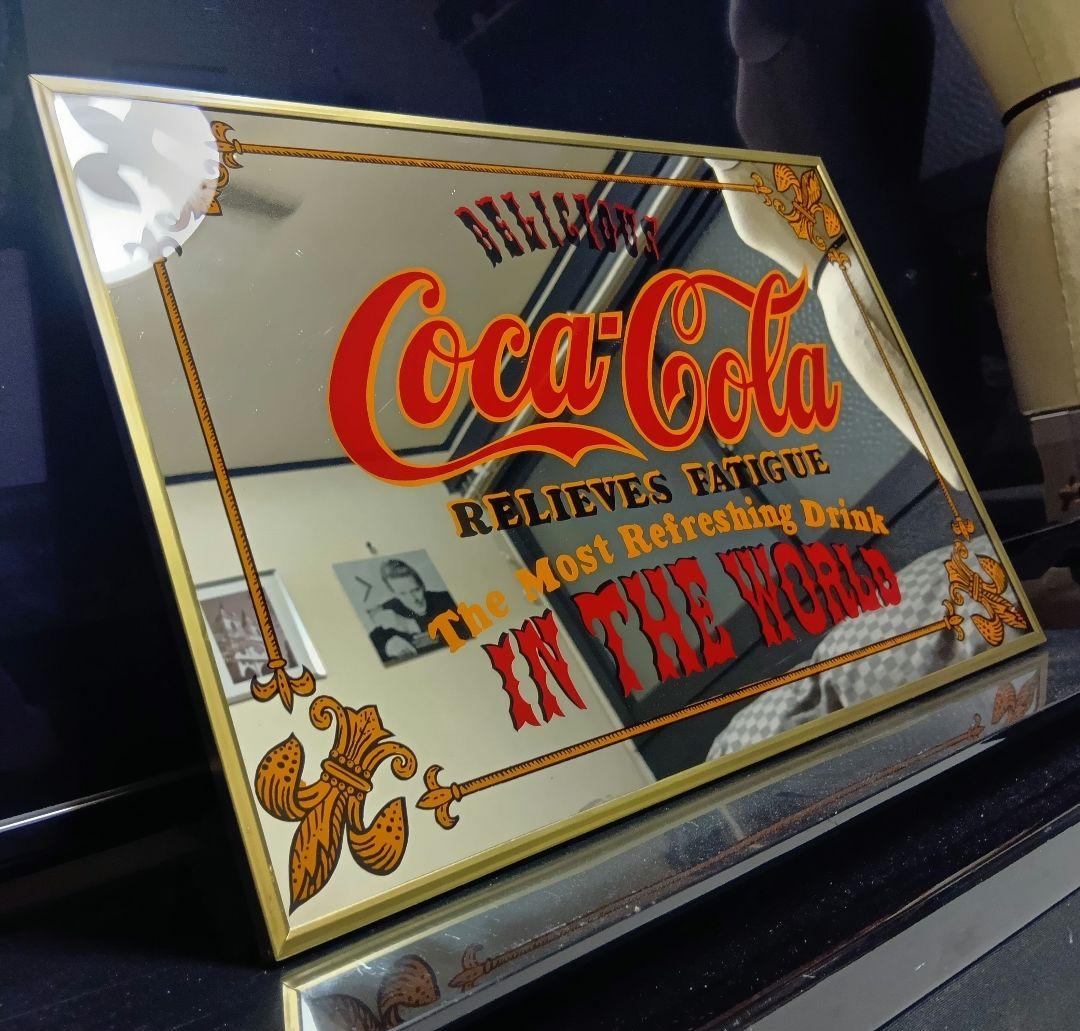 1980's Coca-Cola　当時物　ビンテージ　パブミラー　広告プレート
