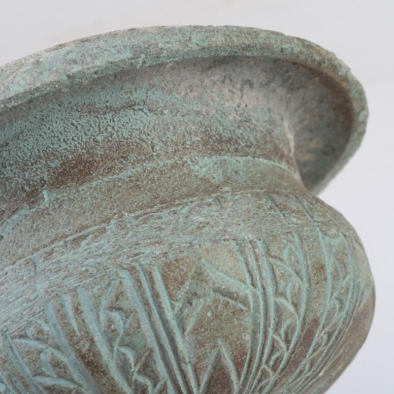 中国　古銅青銅　花草文　香炉　N　9810