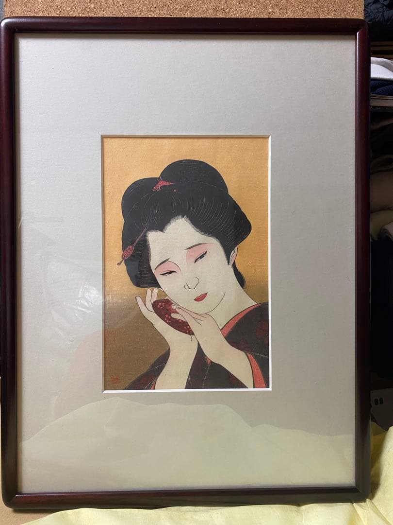 瀧秀水 顔美人 「想い」 直筆サイン有り（35/150）
