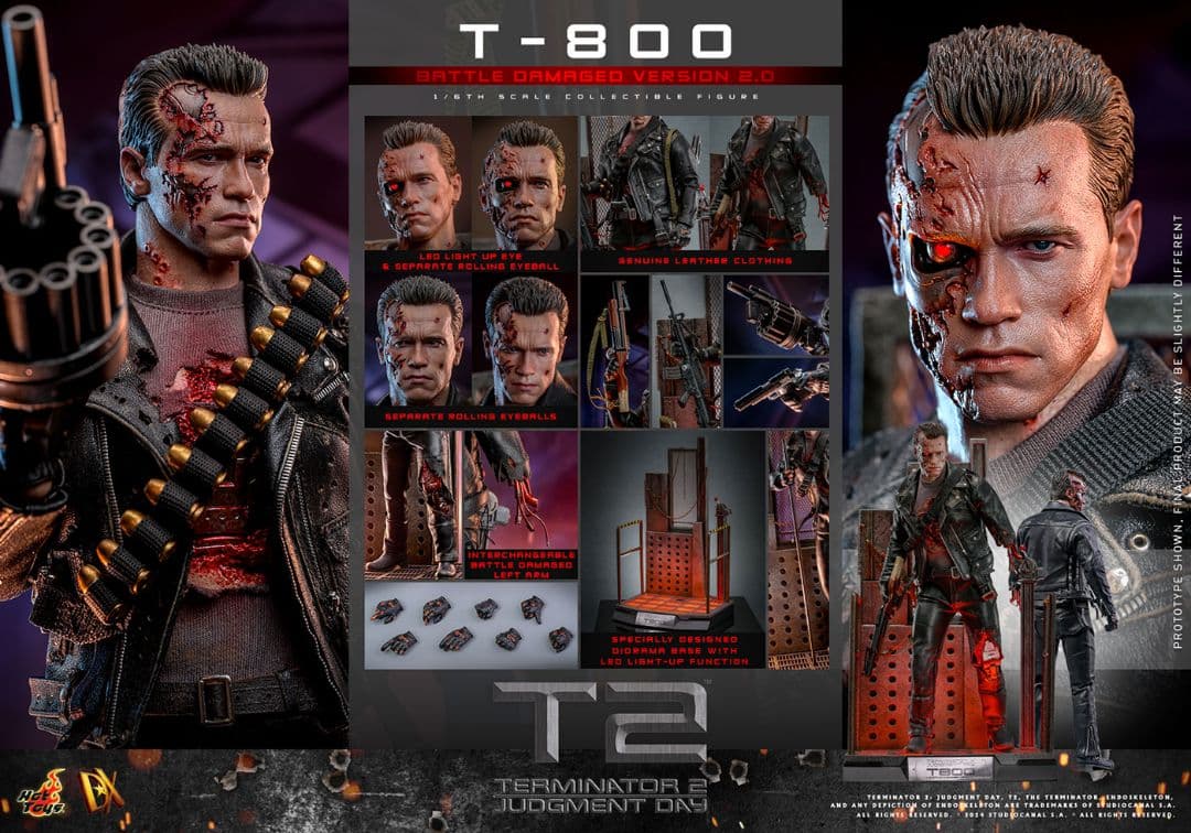 ホットトイズ ムービーマスターピース T-800 バトルダメージ 2.0版