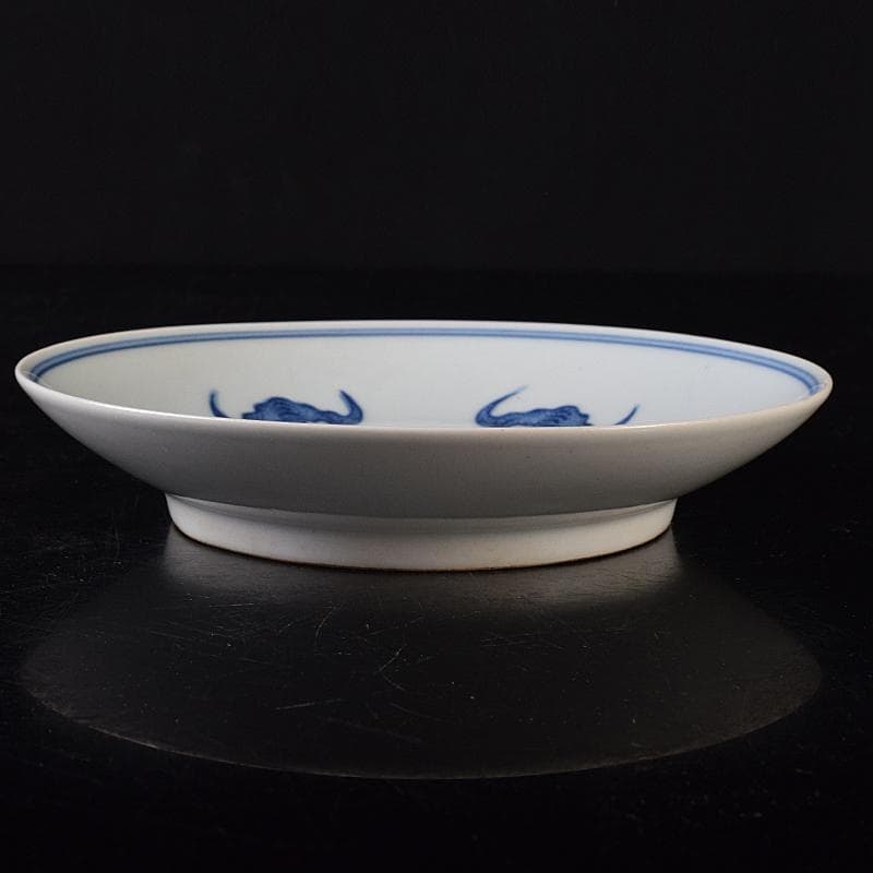 中国　青花　蝙蝠果実文盤　C　8758E