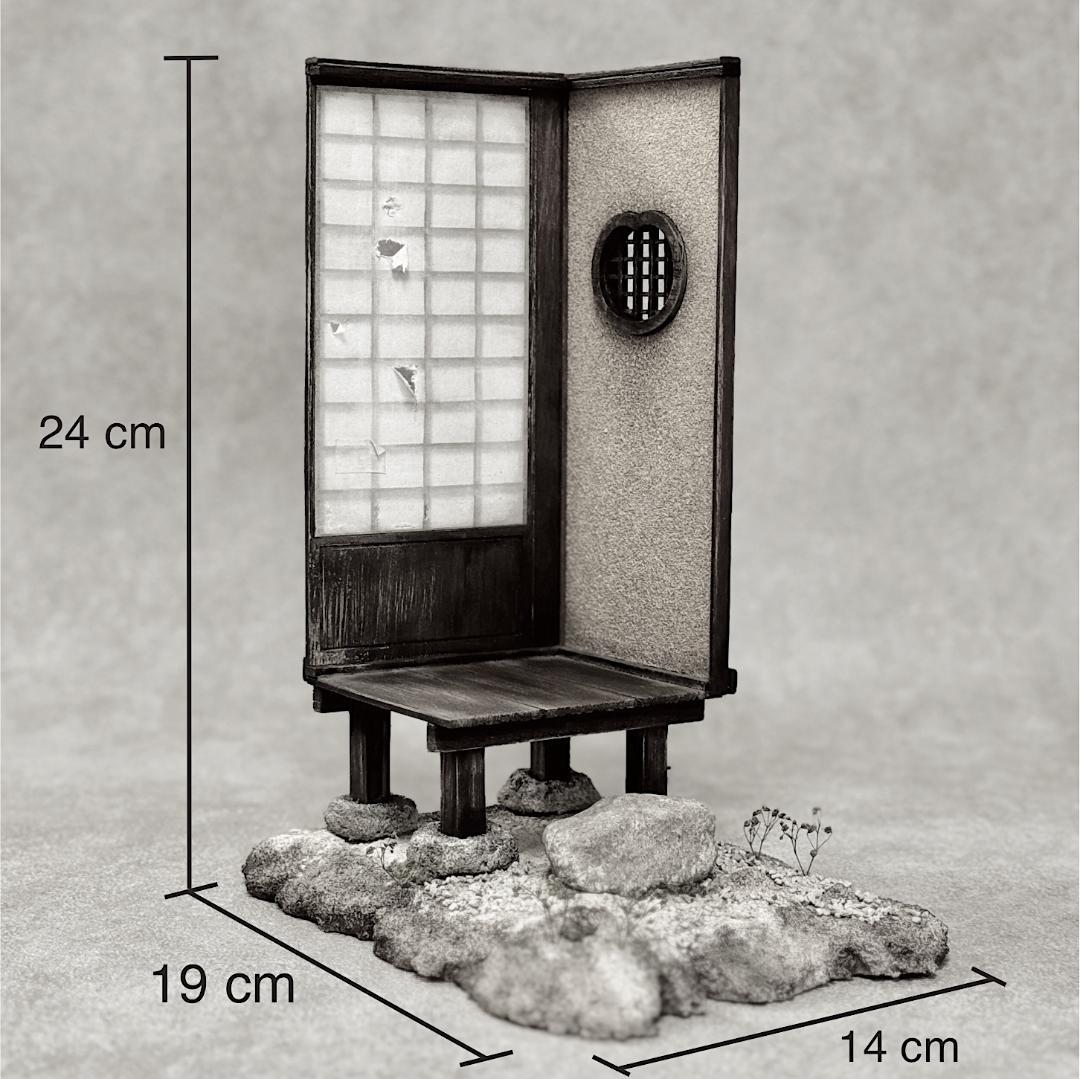 1/12スケール 手作りジオラマ 障子付き日本家屋玄関