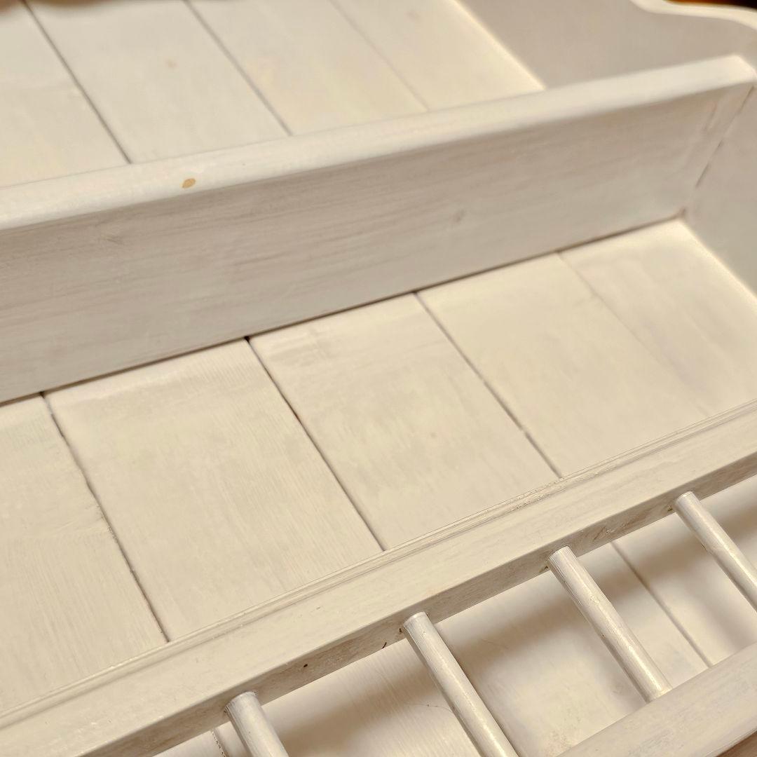 O*i様 木製カントリーシェルフ　訳あり　ホワイト　シャビー　アンティーク　壁掛