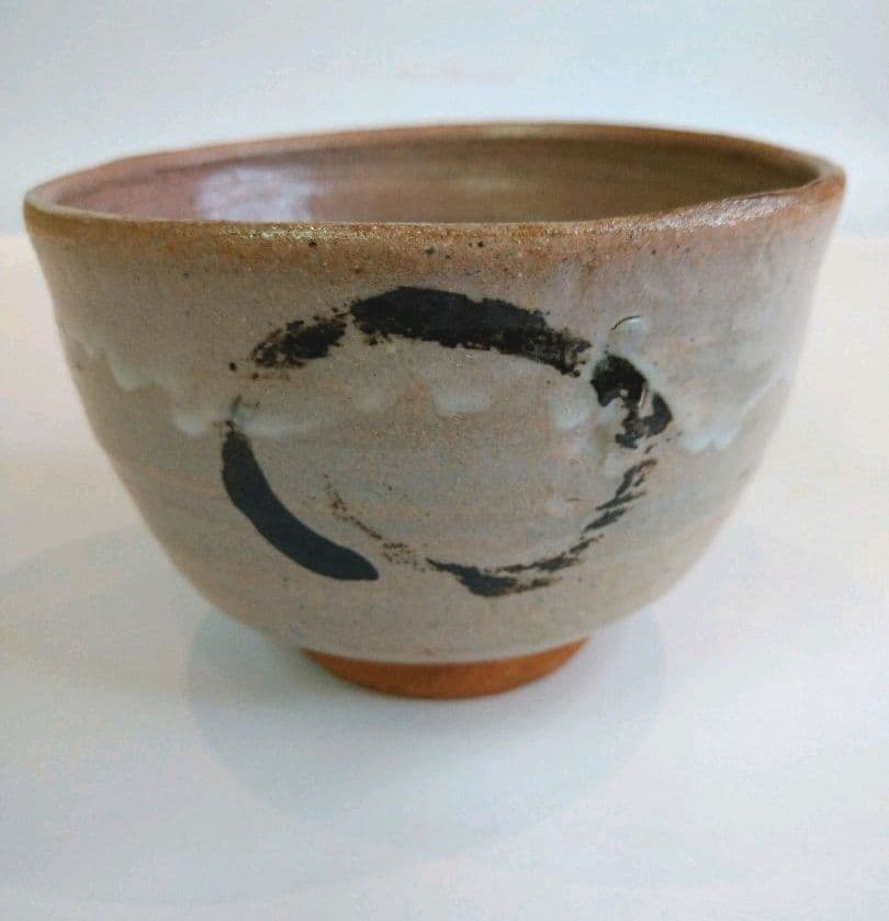 【茶道具】絵唐津茶碗　円相 西岡小十