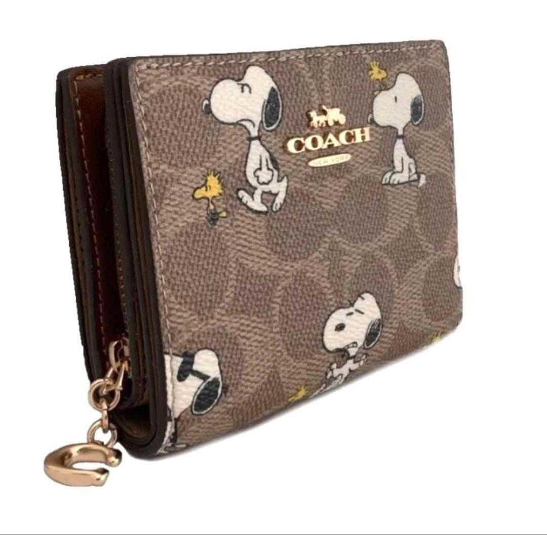 coachコーチスヌーピーコラボコンパクトスナップ二つ折り財布