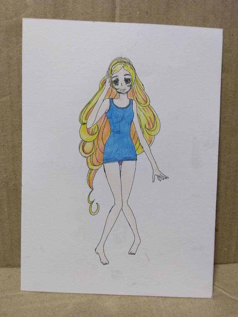 アニメ風金髪キャラクターイラスト