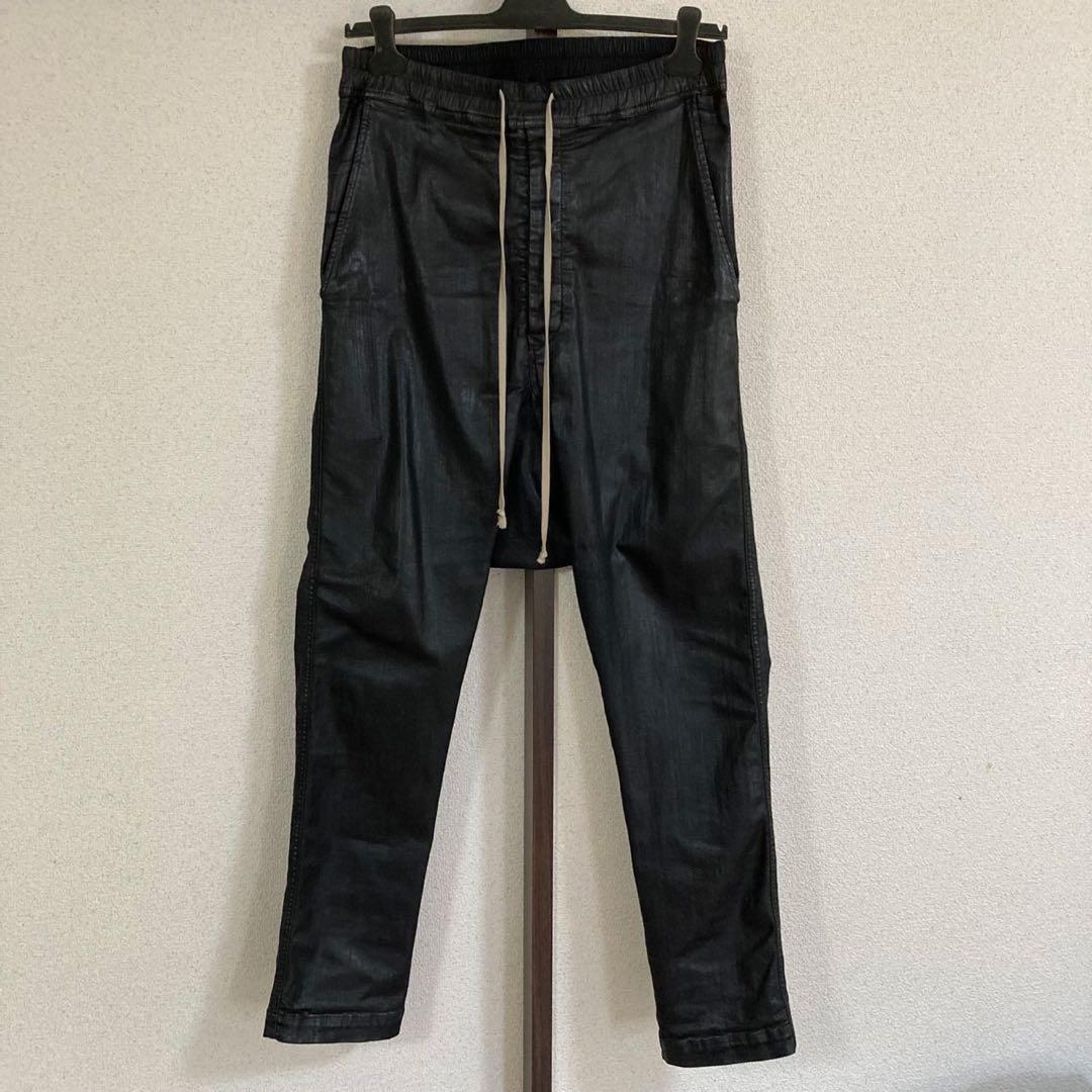 リックオウエンス ダークシャドウ 18SS コーティングサルエルロングパンツ