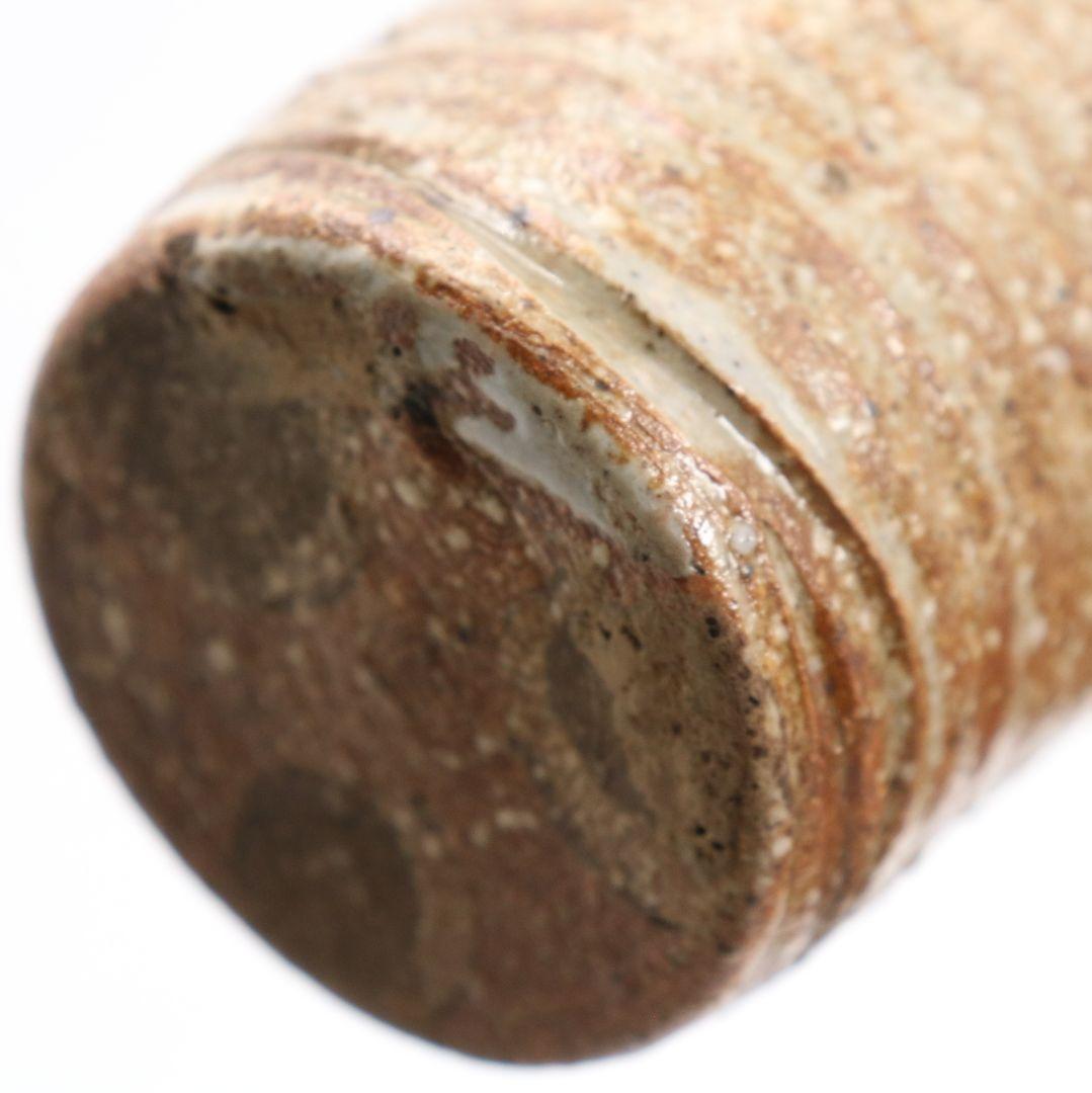 時代 古信楽焼 肩衝 茶入 花唐草文仕覆 茶道具 共箱　V916